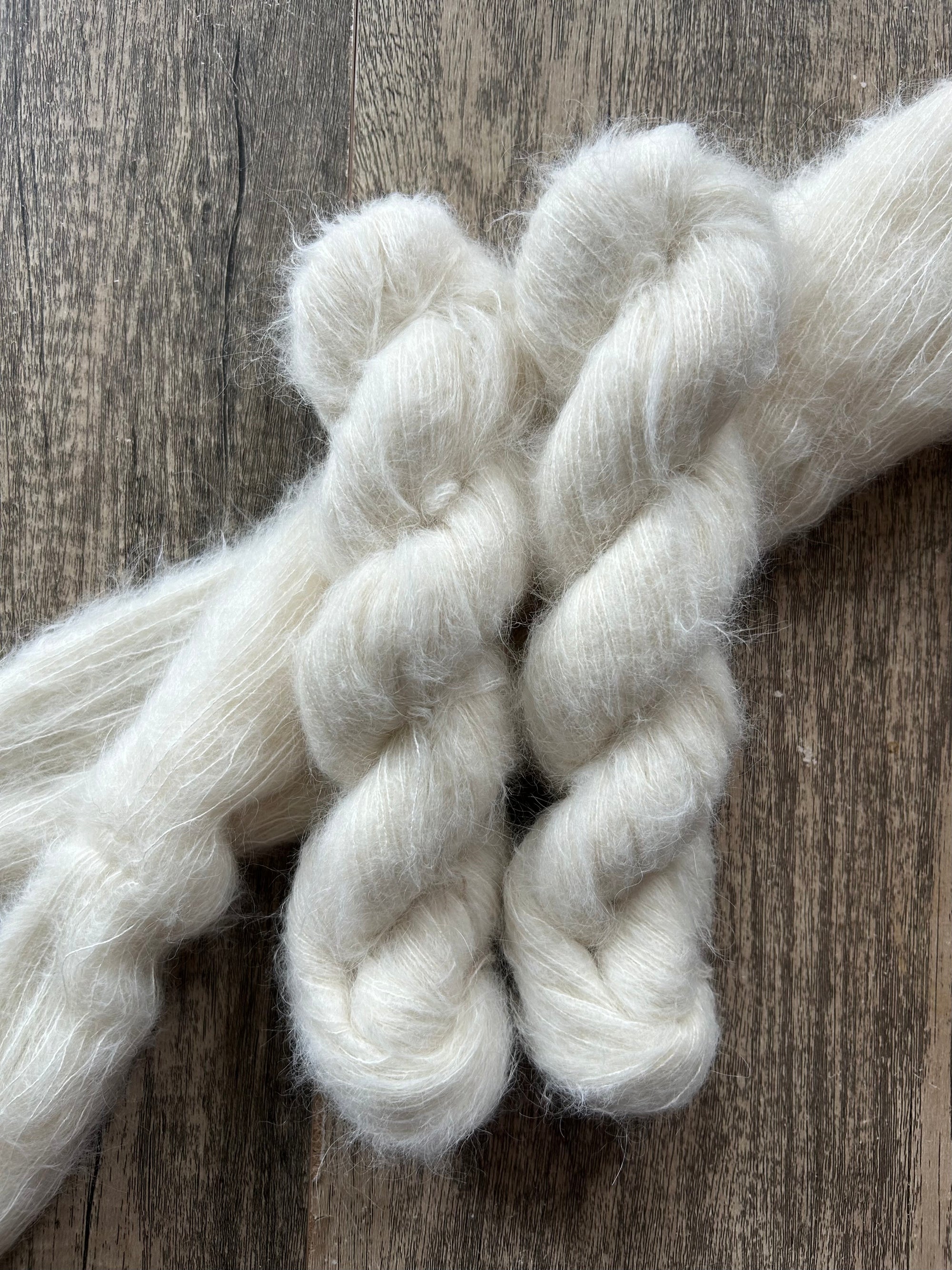 Ivory (undyed)  -  Suri Alpaca Silk Lace