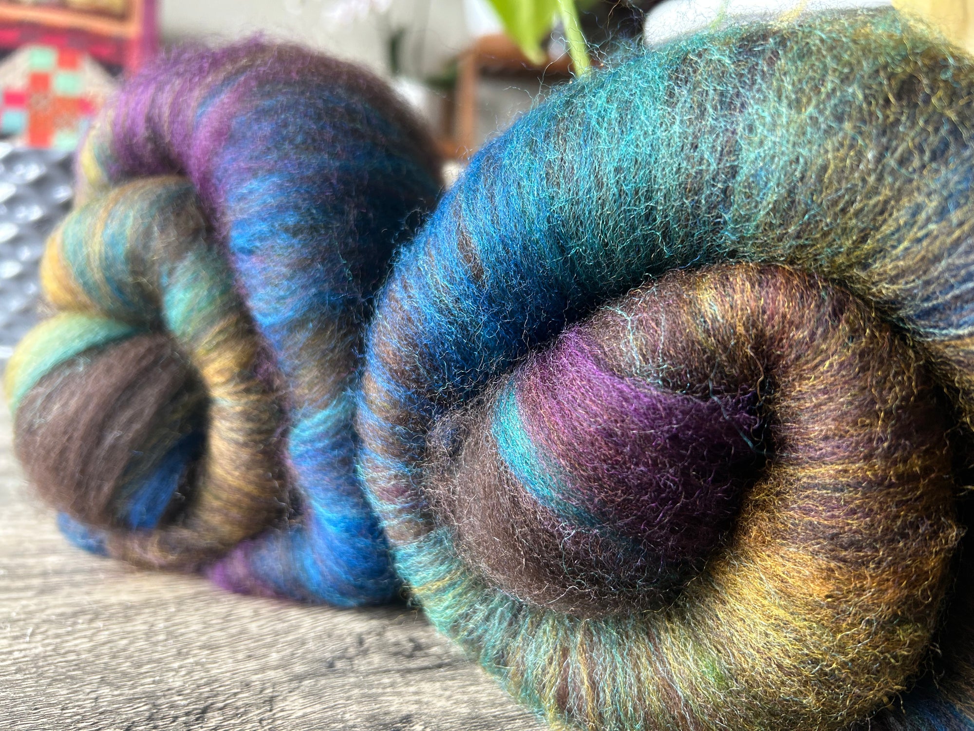 Hand Dyed/Carded Batt 1 - Haunui Wool