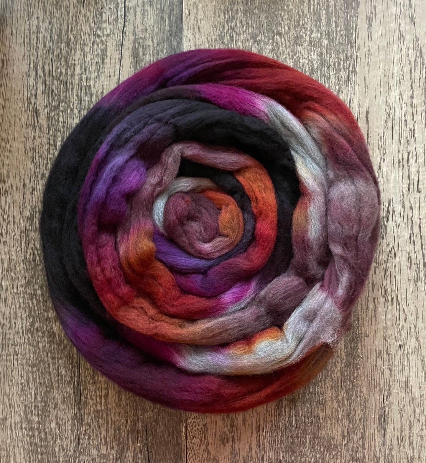 Rage Berry - Non Superwash Grey Merino Fibre