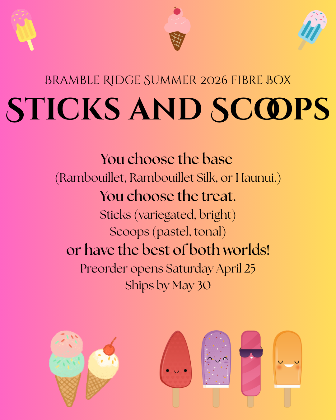 Sticks and Scoops - A Curated Mystery Fibre Experience 2026