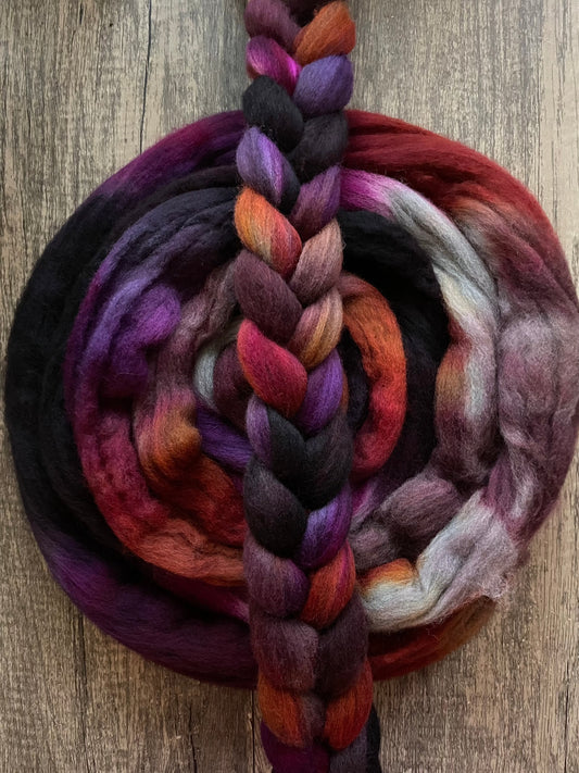 Rage Berry - Non Superwash Grey Merino Fibre