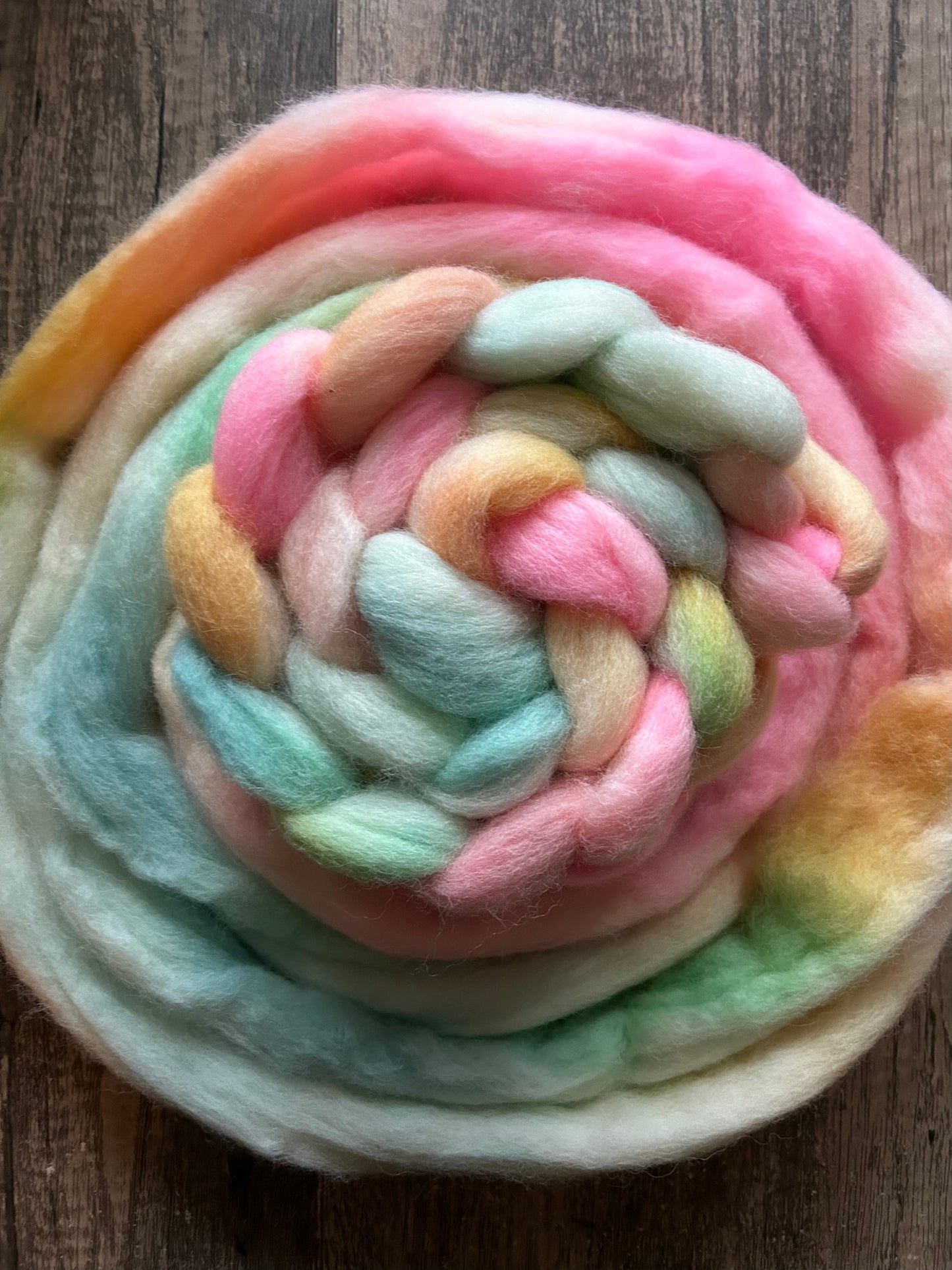 Care Bear Stare  - Corriedale Fibre