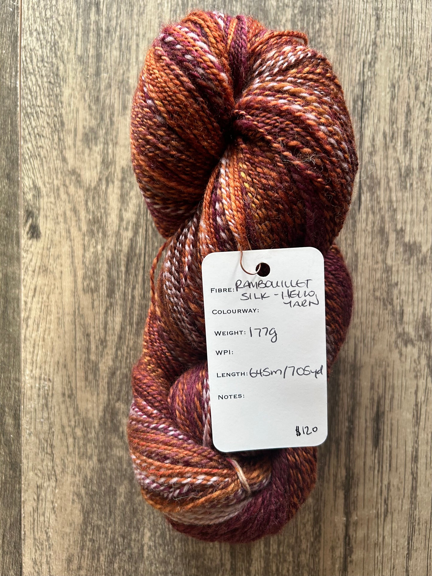 Rambouillet Silk - Fingering/Sport Weight Handspun