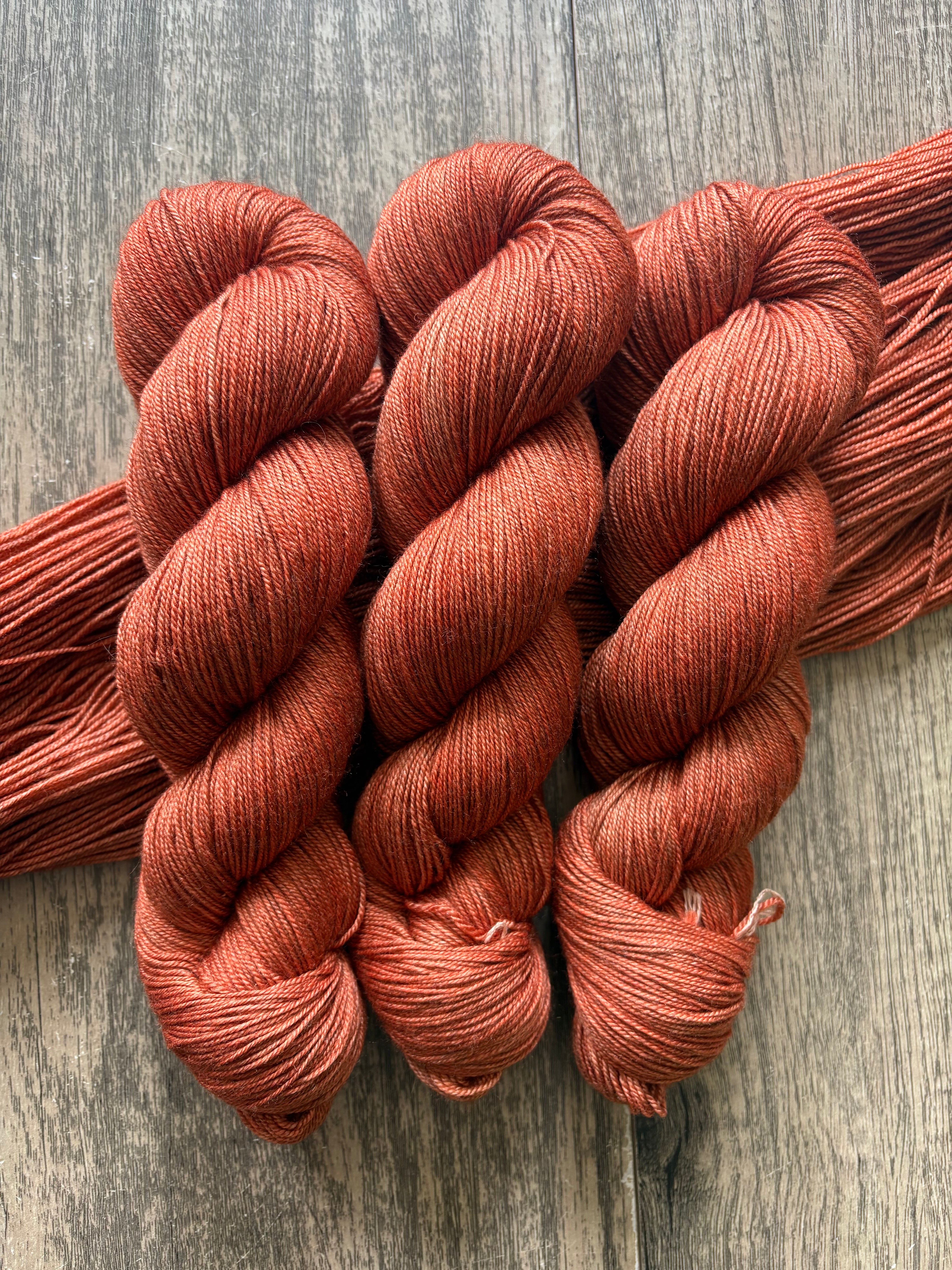 Rust - Merino/Silk/Yak Fingering – Bramble Ridge Hand Dyed