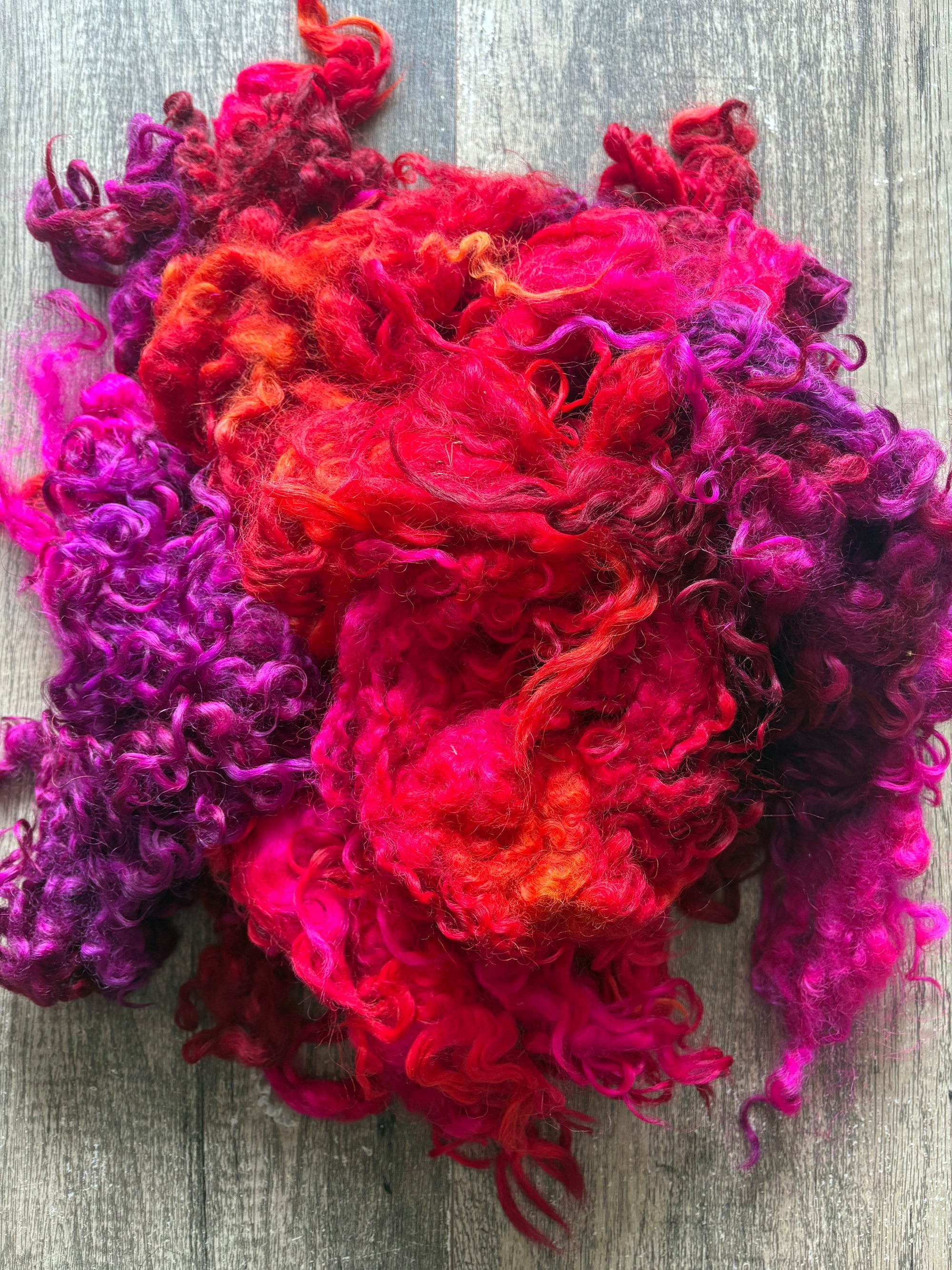 Spicy - Hand Processed/Hand Dyed Valais Blacknose fleece