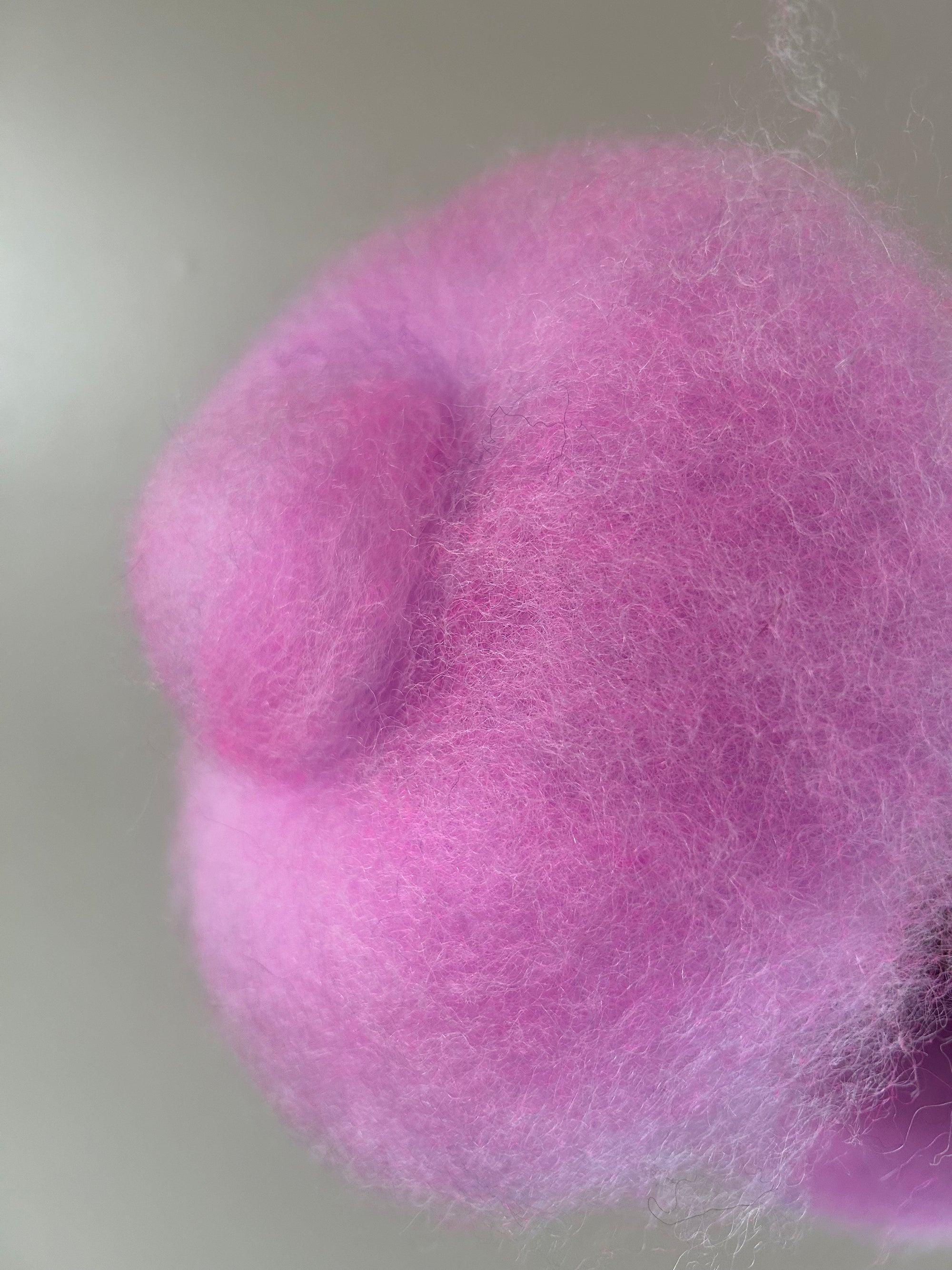 Hand Dyed/Carded Batt - 100% Romney (Pink)