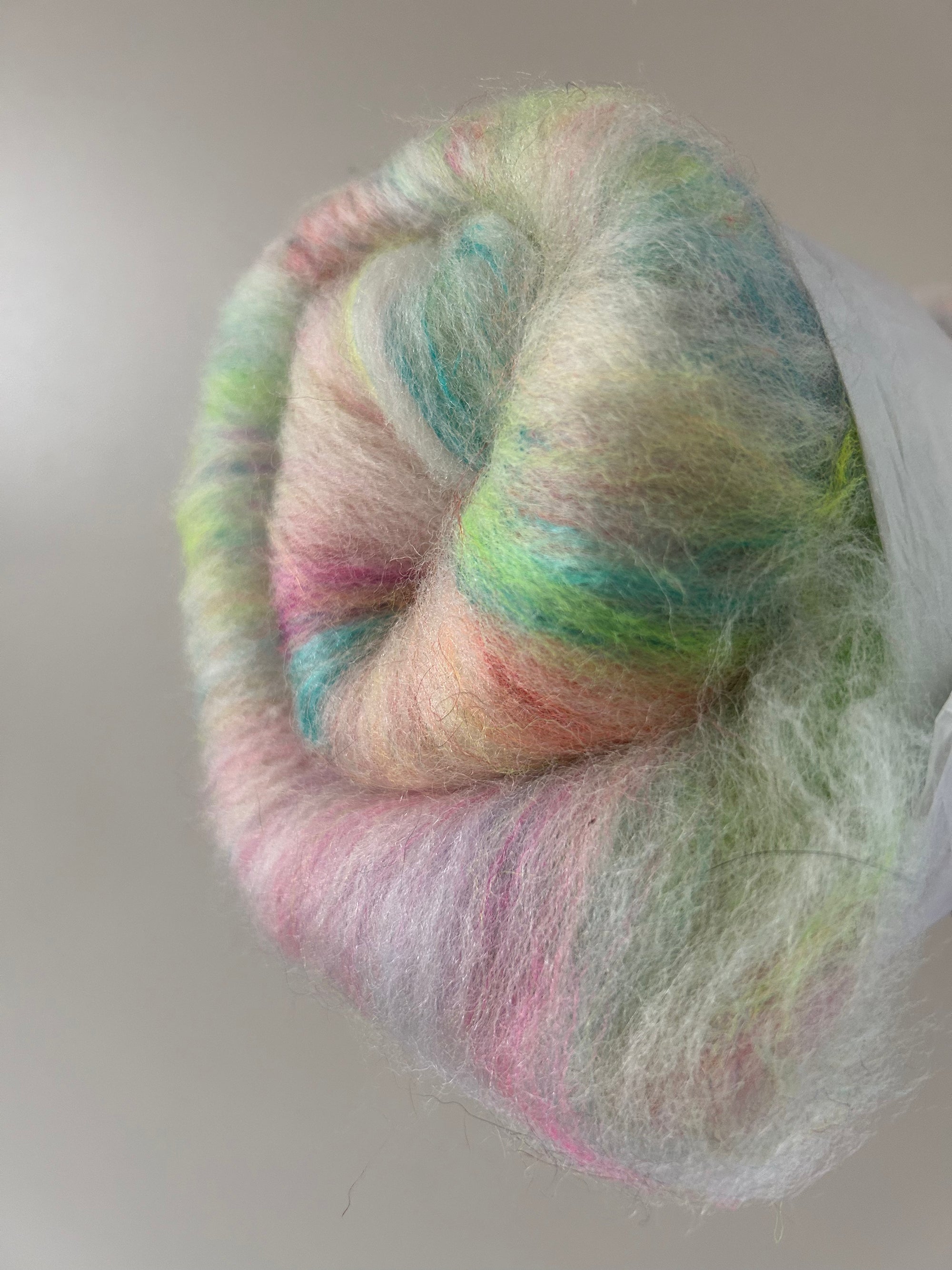 Hand Dyed/Carded Batt - Corriedale Silk