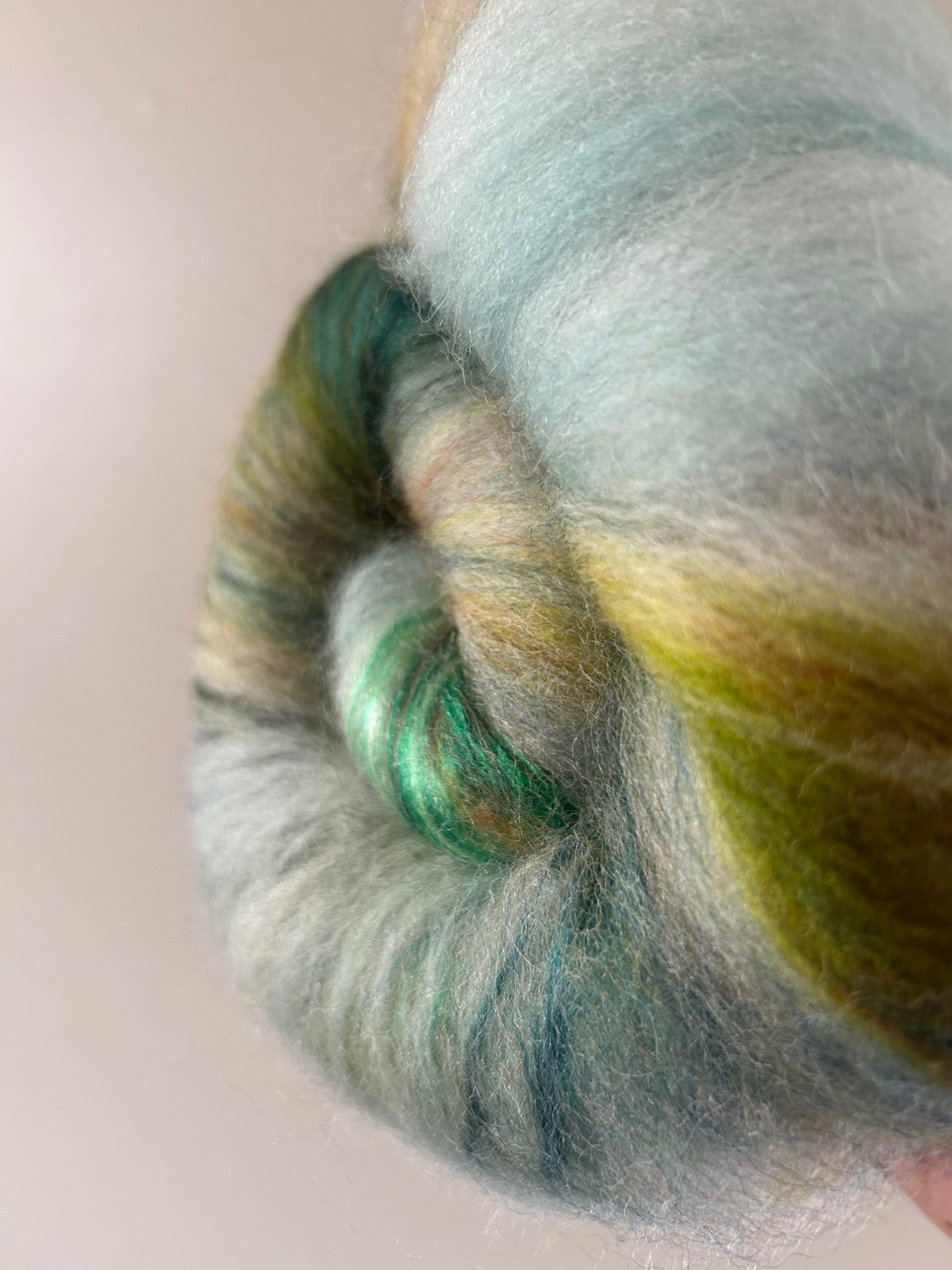 Hand Dyed/Carded Batt - Corriedale Silk (Duck)