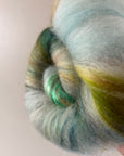 Hand Dyed/Carded Batt - Corriedale Silk (Duck)