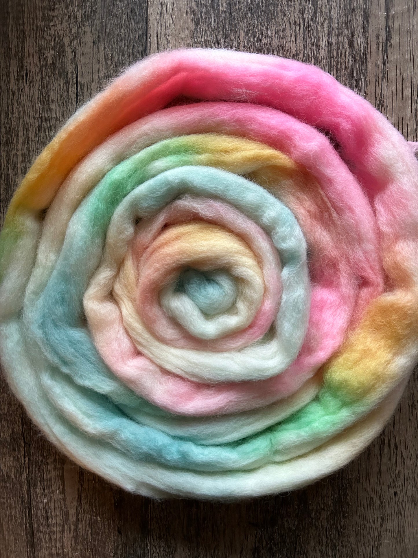 Care Bear Stare  - Corriedale Fibre