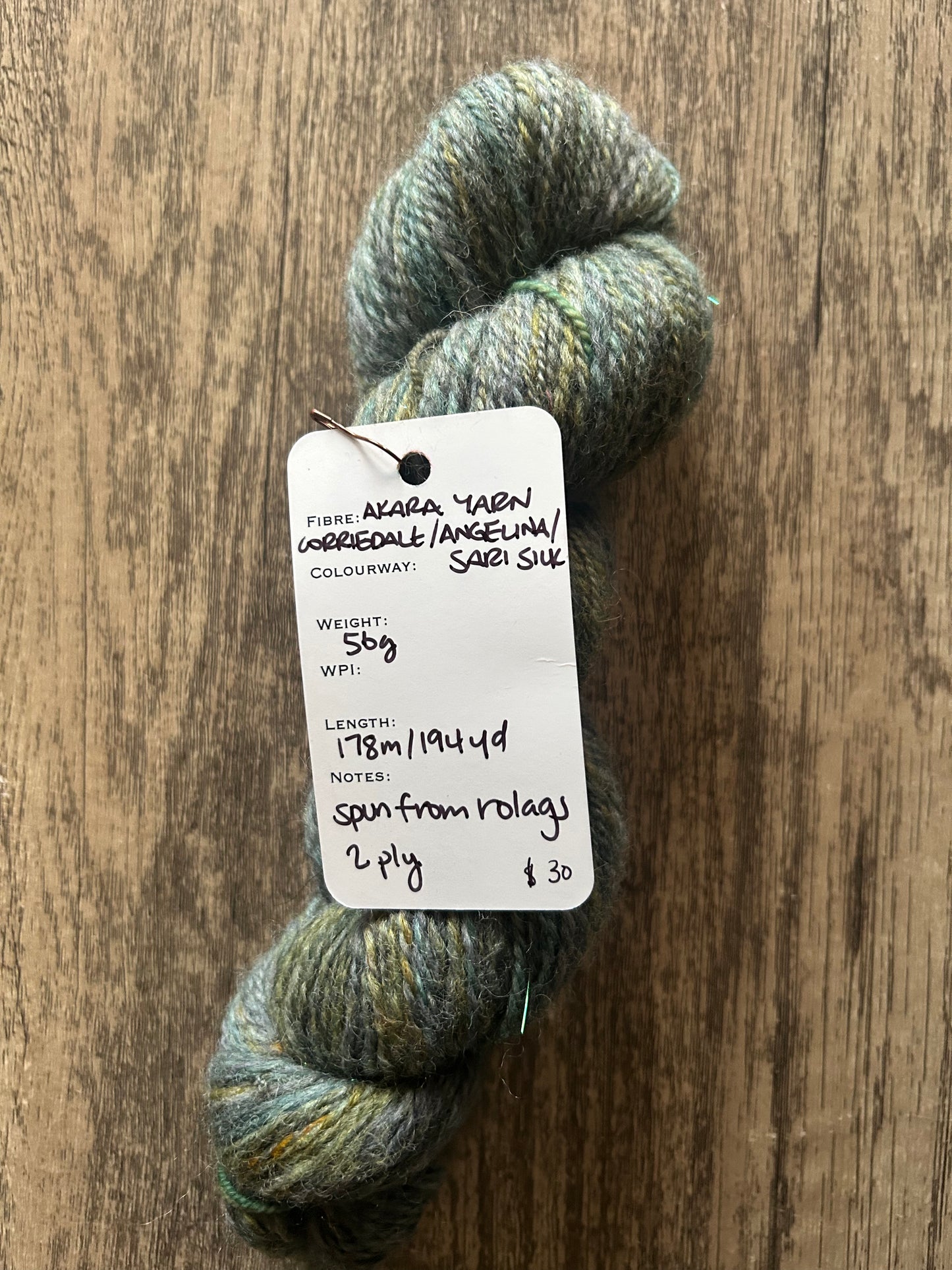 Corriedale/Angelina/Sari Silk - Fingering/Sport Weight Handspun